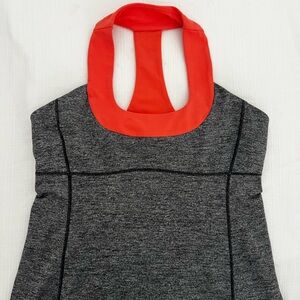 lululemon athletica Heathered Gray Tank with Red Trim
